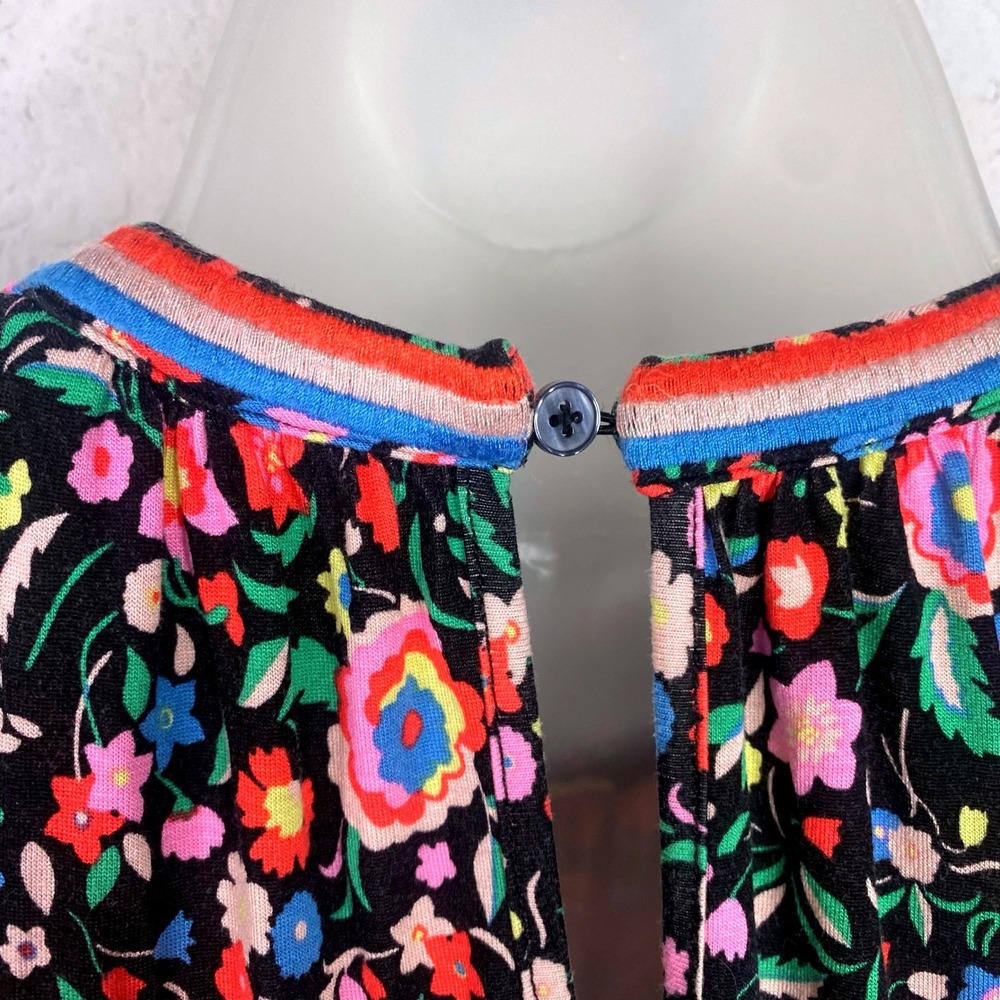 Boden Maxi Dress Womens 8R Black Colorful Floral Cottagecore Boho Dark Romantic - Picture 6 of 8